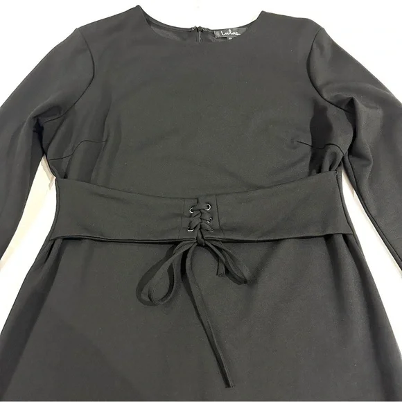 Lulus Hearts Aflame Black Lace Up Long Sleeve Bodycon Dress - Picture 7 of 9